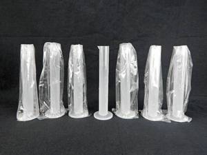 lot 28 image: Set of 7 Polylab 50 ML Plastic Graduated Cylinders