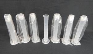 lot 29 image: Set of 7 Polylab 50 ML Plastic Graduated Cylinders