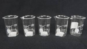 lot 34 image: Set of 5 Kimax 30 ML Glass Griffin Beakers