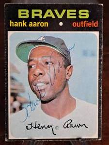 1971 Topps Hank Aaron Autographed Baseball Card
