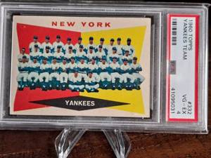 1960 Topps Yankees Team Baseball Card PSA 4