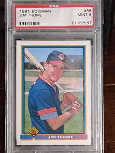 1991 Bowman Jim Thome Rookie Baseball Card - PSA 9 Mint