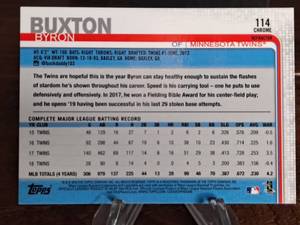 2015 Chrome Refractor Byron Buxton Baseball Card