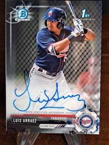 2017 Chrome Luis Arraez Autographed Rookie Baseball Card