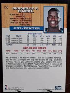 1993 NBA Hoops Shaquille ONeal Rookie Basketball Card