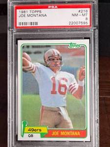 1981 Topps Joe Montana Rookie Football Card PSA 8