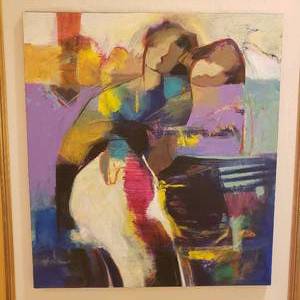lot 5 image: A Moments Embrace Pastel Original by Hessam Abrishami