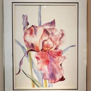 lot 7 image: Pink Orchid Watercolor Original Signed Helenmary Kasper