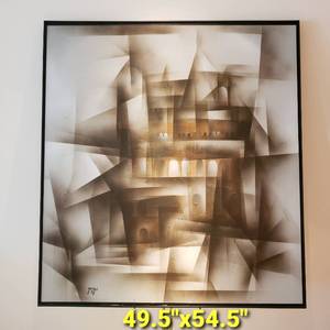 lot 6 image: Multi Medium cubist Landscape Signed Grengs on Canvas