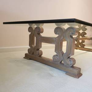 lot 60 image: Contemporary Glass Top Pedestal table