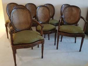 lot 20 image: Antique Italian Double Caned Dining Chairs
