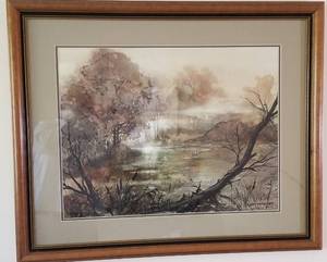 lot 47 image: OriginalWater Scene Watercolor by Kay Sharkey