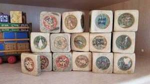 lot 68 image: Collection of Antique Childs Toys Wooden Blocks