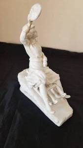 lot 15 image: Antique Parian Bisque Statue of a Woman Sledding #6805