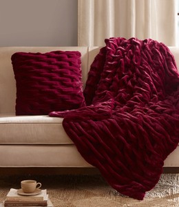 Madison Park Ruched 20 Square Faux-Fur Decorative Pillow