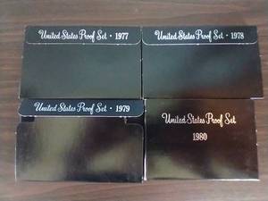 lot 24 image: 4 U.S. Proof Sets - 1977, 78, 79, 80