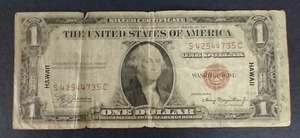 lot 25 image: 1935-A $1.00 Silver Certificate - Hawaii Note