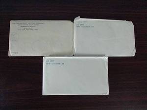 lot 33 image: 3 U.S. Mint Uncirculated Sets - 1972, 73, 75
