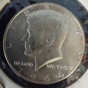 lot 51 image: 1964 Kennedy 90% Silver Half Dollar