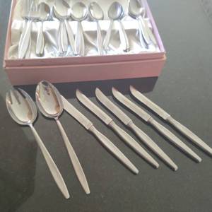 lot 64 image: Vintage Stainless Steel Flatware set by Solignen