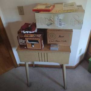 lot 13 image: Kenmore Sewing Machine Cabinet and Supplies