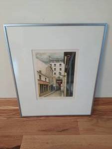 lot 74 image: Lithograph of Passage Du Commerce by Andre Renoux