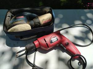 lot 306 image: Ryobi Sander and Tool Shop Drill