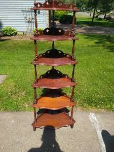 lot 37 image: Vintage Corner Shelf Unit