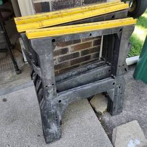 lot 293 image: Three Plastic Sawhorses