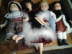 lot 2 image: Collection  Of 4 porcelain dolls. S...