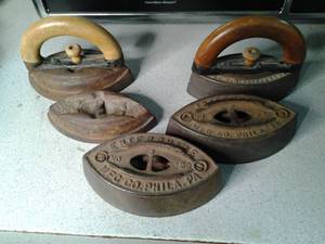 lot 13 image: Set of 5 super heavy metal and wood...