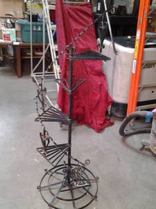 lot 48 image: 5 black metal spiral staircase pla...