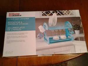 lot 61 image: Home basics 2 Tier dish drainerdry...