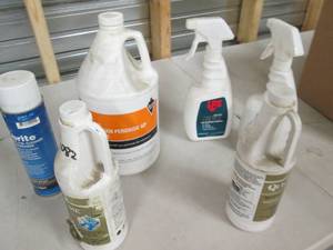 box of cleaning chemicals ...