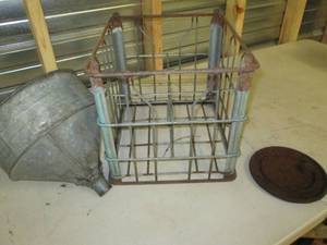 vintage metal milk basket , vintage...