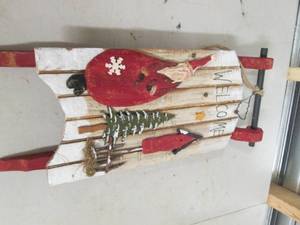 christmas sled welcome sign made ou...