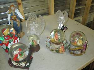 box of christmas globes and other c...