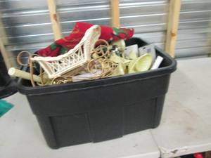 christmas decor in a black tote ...