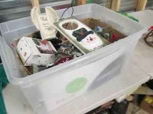tote of christmas decor ...