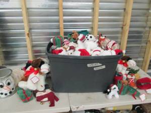 black tote with christmas stuffed a...