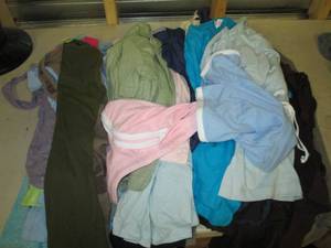 box of small womens shirts tank top...