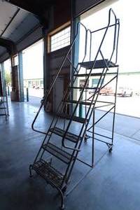 8 Step Rolling Metal Ladder