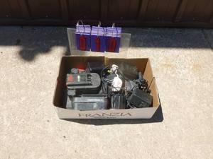 Flat of batteries & chargers. As shown.