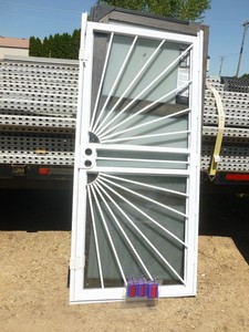 Display white metal combination storm door. As shown.