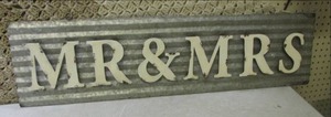 lot 30 image: (FS) Metal Mr & Mrs Sign 36 12 x ...