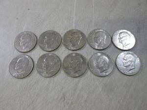 lot 89 image: (CNTR) 10 Ike Dollar Coins 1972  1...