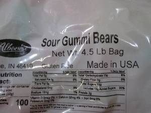 lot 145 image: (B-2) 4.5 Pound Bag of Sour Gummi B...