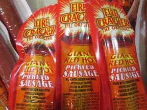 lot 149 image: (B-1) 20 Red Hot Pickled Sausage Pa...