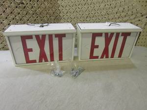 lot 152 image: (D-3) 2 LED Lighted Exit Signs...
