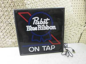 lot 245 image: (BS) Vintage Lightup Pabst Blue Rib...